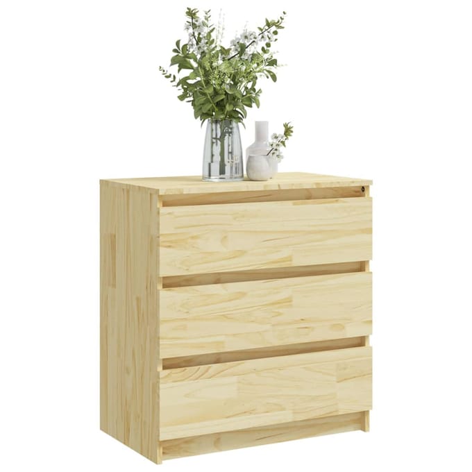 vidaXL - Nachtkastje - 60x36x64 - cm - massief - grenenhout
