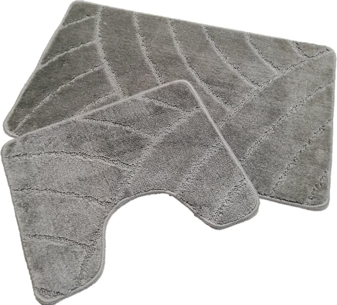Ikado Badmat set klassiek grijs - 50 x 80 cm + 40 x 50 cm