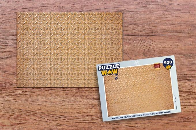 Puzzel Metalen plaat met een roestige structuur - Legpuzzel - Puzzel 500 stukjes