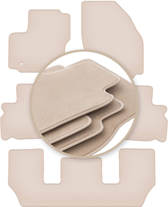 PREMIUM beige vloermatten voor: Ford Galaxy MK2 7-zitter 2006-2011
