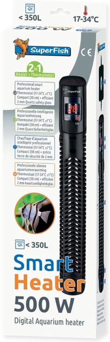 Superfish Smart Heater Digital 30 cm - Verwarming - 500 Watt Tot 350 Liter