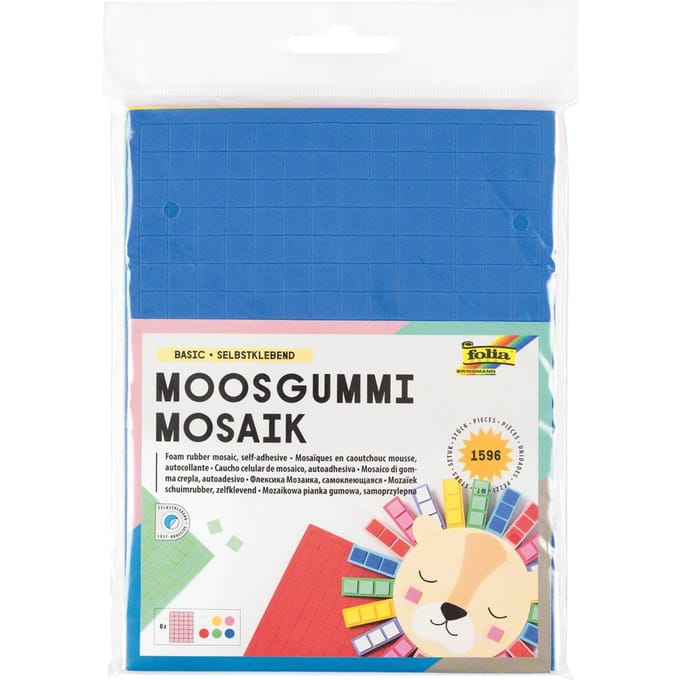 folia Moosgummi-Mosaik ´Basic´, selbstklebend, 1.596 Teile