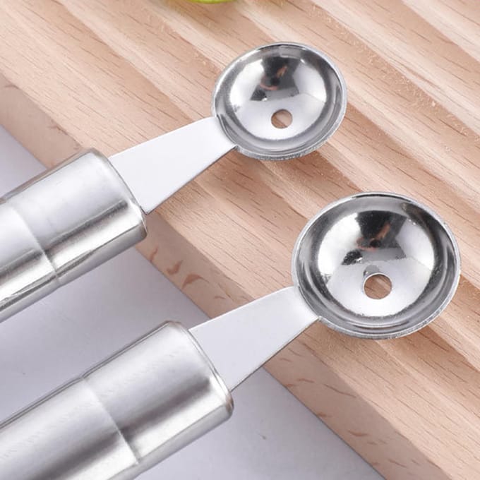 Meloenbolletjeslepel Dubbelzijdig Roestvrij Staal Comfortabel Handvat Makkelijk Schoon te Maken IJsschep voor white