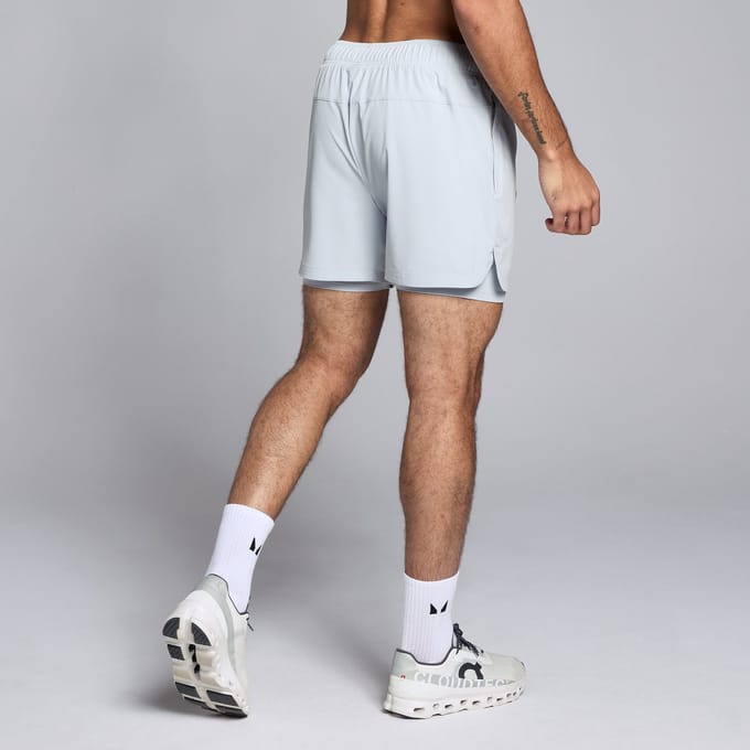 MP 2-in-1-trainingsshort met binnenbeenlengte van 13 cm voor heren - Lichtblauw - XL