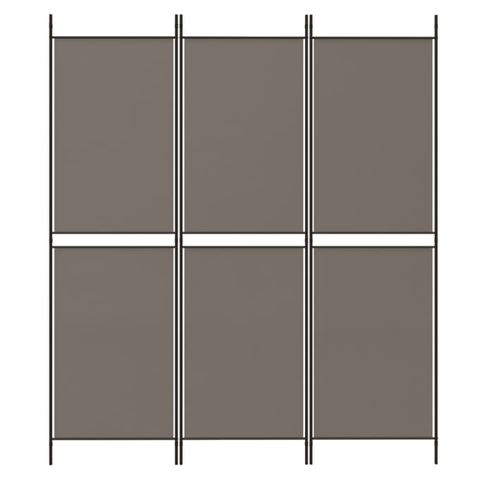 vidaXL - Kamerscherm - met - 3 - panelen - 150x200 - cm - stof - antracietkleurig