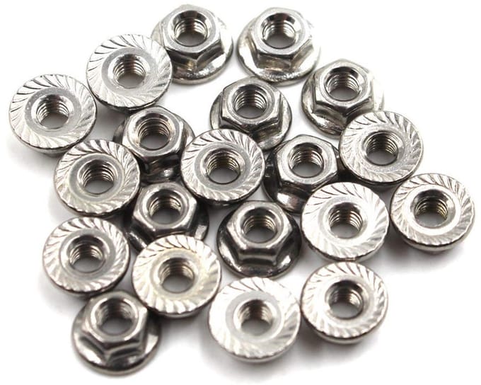 Flensmoeren RVS 304 met flens - Set van 20 stuks voor stevige bevestiging en montage