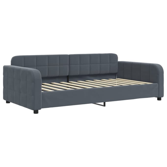 vidaXL - Slaapbank - met - matras - 100x200 - cm - fluweel - donkergrijs