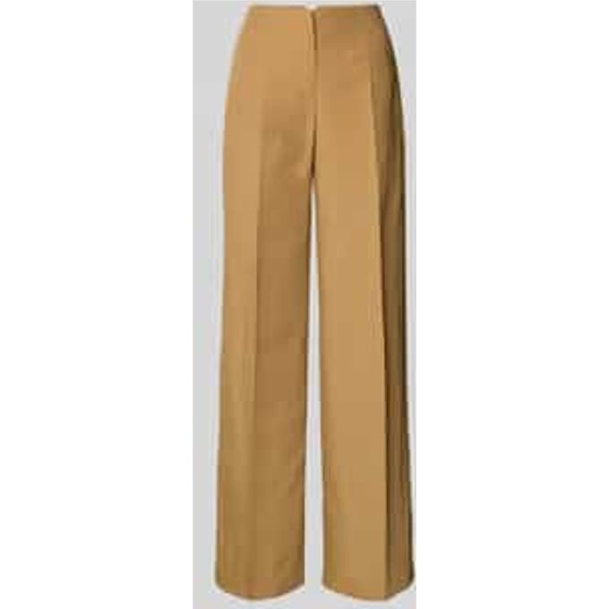 Flared stoffen broek met persplooien