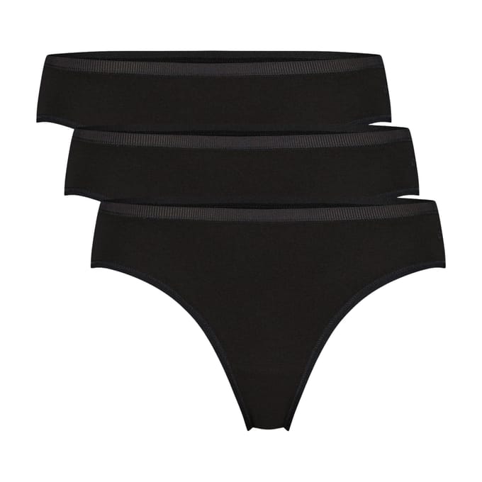 Comfortabel & Zijdezacht Bamboo Basics Strings Lola (3-pack) - Zwart - S