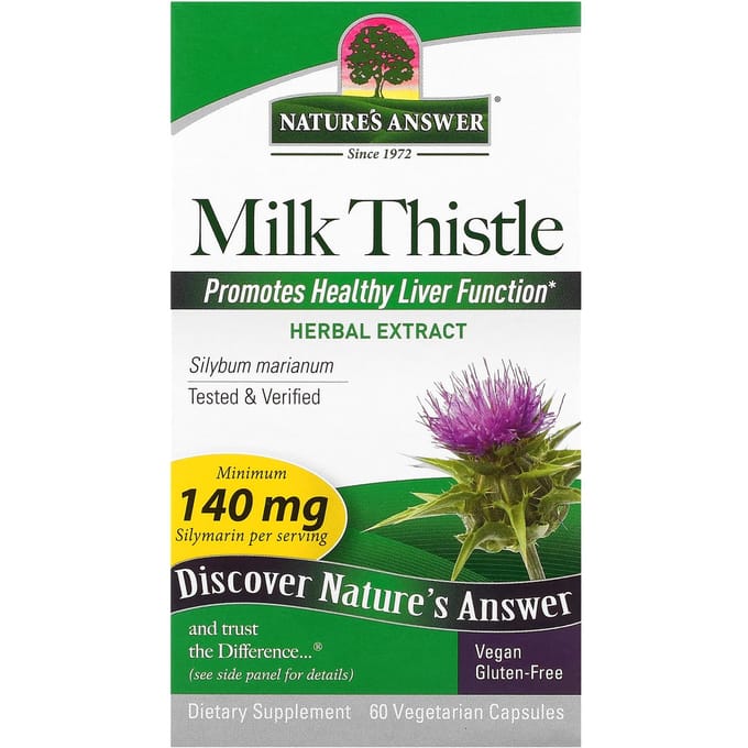 Nature'S Answer, Mariadistel, Plantaardige Capsules 60