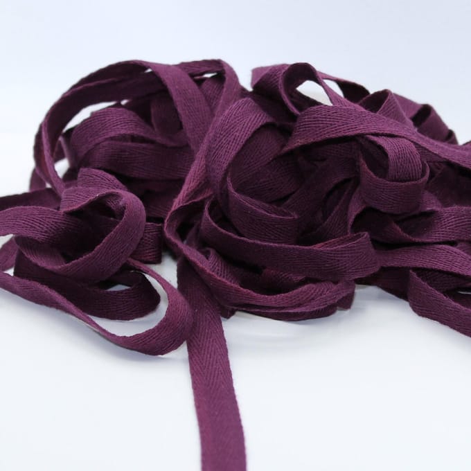 10 meter Plum Paars Visgraat Lint 15mm Katoen