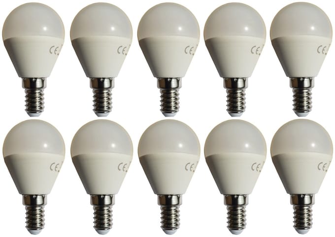 G45 kogellamp 10 stuks | E14 LED lamp 6W=50W | daglichtwit 6400K
