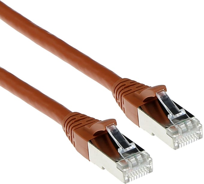 ACT Bruine 1,00 meter SFTP CAT6A patchkabel snagless met RJ45 connectoren FB2201