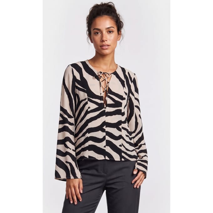ARKET Heli Aop Blouse Black Taglia: 32 | Maglie a manica lunga Outlet | Donna | Nero