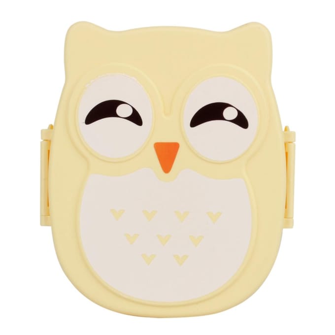 Draagbare plastic cartoon uil lunchbox voedselveilige magnetron opslagcontainer white