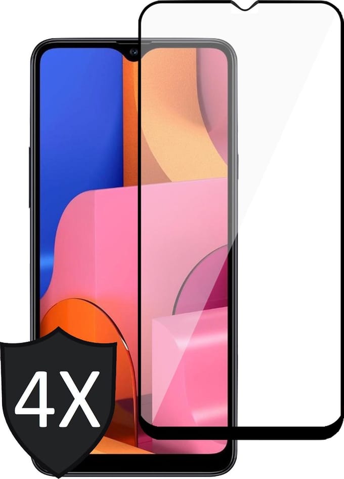 Screenprotector geschikt voor Samsung A20s - 4x FullGuard Glas Screen Protector