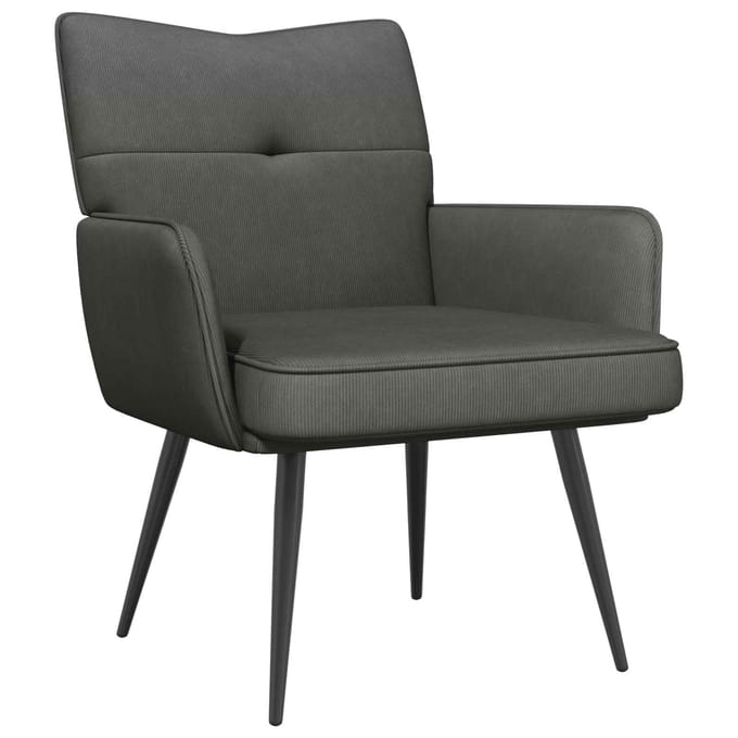 vidaXL - Fauteuil - Donkergrijs - Corduroy - stof