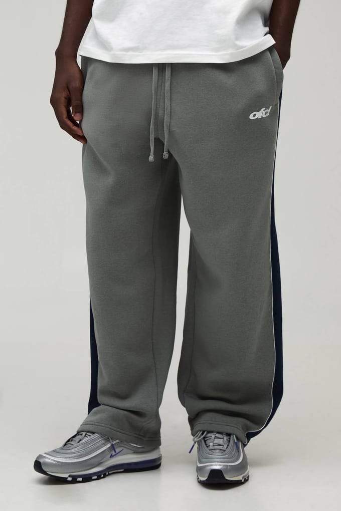 Balloon Fit Gewassen Panelen Joggingbroek | Khaki | Size Small