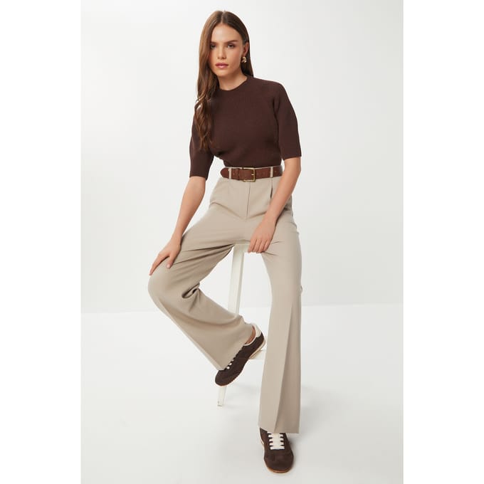 Gestrikte Rechte Pantalon