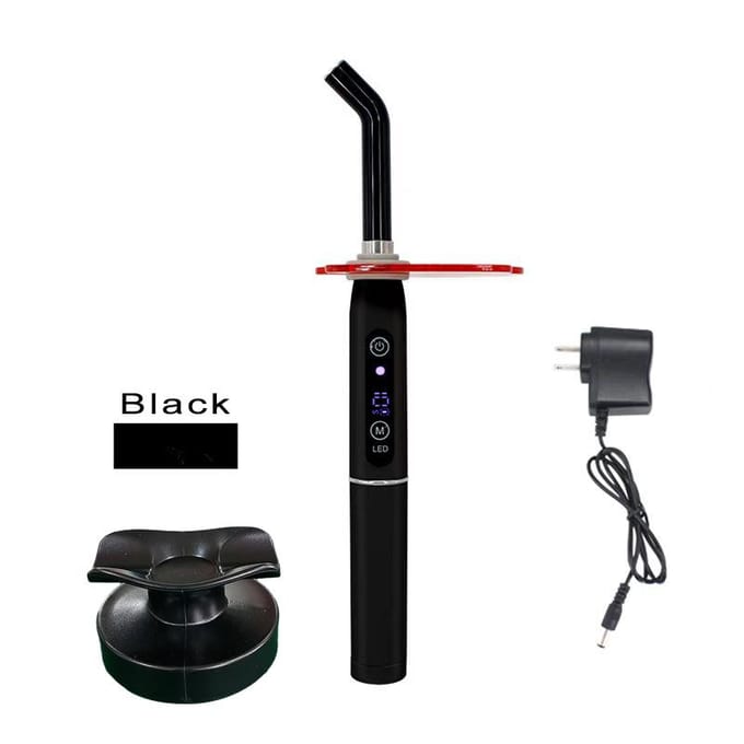 Rainbow LED-uithardingslicht draadloze Cure Dental Light Cure-machine EU plug zwart