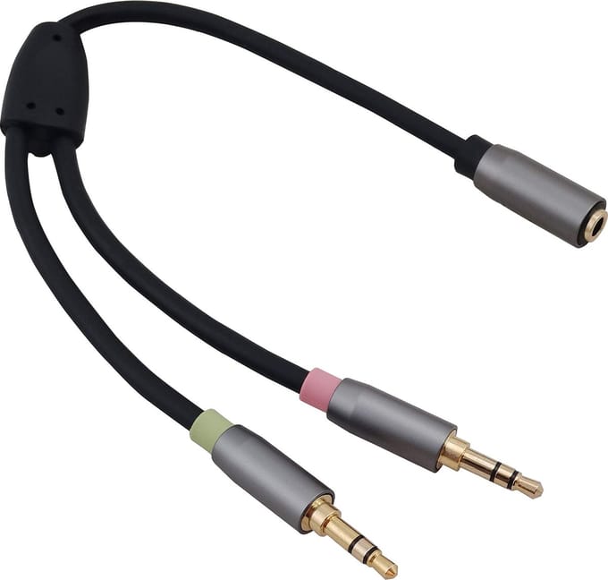 Adapterkabel, Klinke 3,5mm Buchse/2x Klinke 3,5mm Stecker,PREMIUM, schwarz