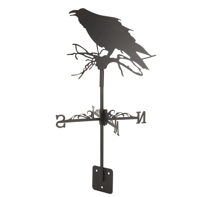 Girouette Ornement de Corbeau Girouette Coq en Métal Fer Girouette pour Jardin Extérieur black