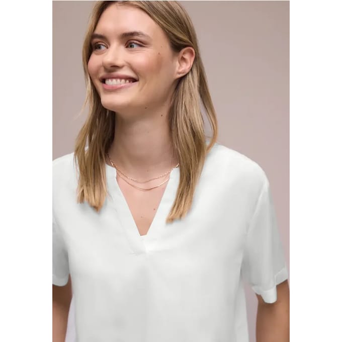 Blouse met korte mouwen en omslag
