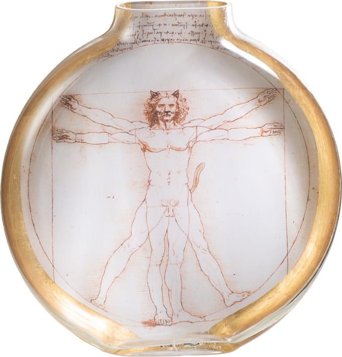 J-Line - Les Chartistes Vaas Geïnspireerd Door De vitruviusman Groot - 24.5x5x25cm