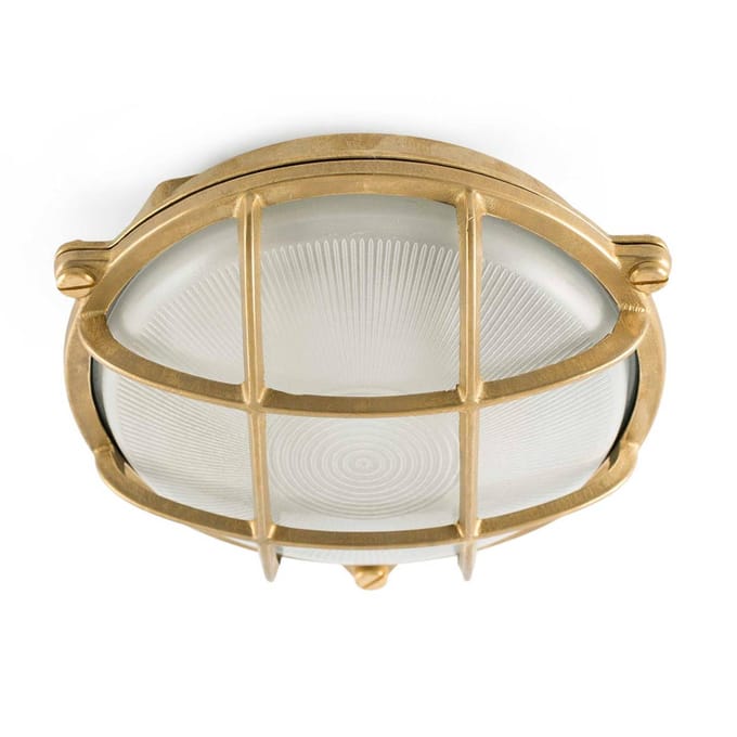 FARO BARCELONA Buitenwandlamp Noray, messing, Ø 19 cm, IP44