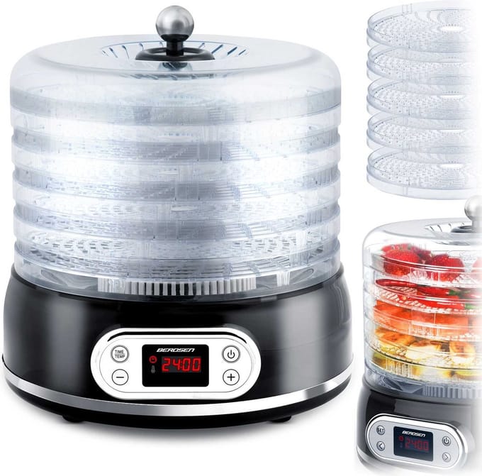 Berdsen BD-691 Voedseldroger - 400W - 5 Trays - Digitaal Display - Zwart