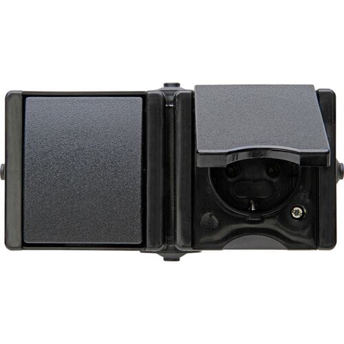 Kopp ProAQA combinatie WCD/wissel RA opbouw spatwaterdicht Zwart IP44 horizontaal