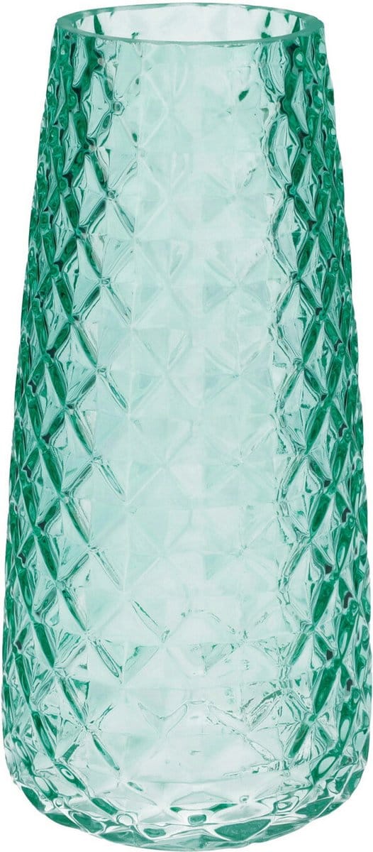 Bellatio Design Bloemenvaas - groen - transparant glas - 10 x 21 cm - vaas