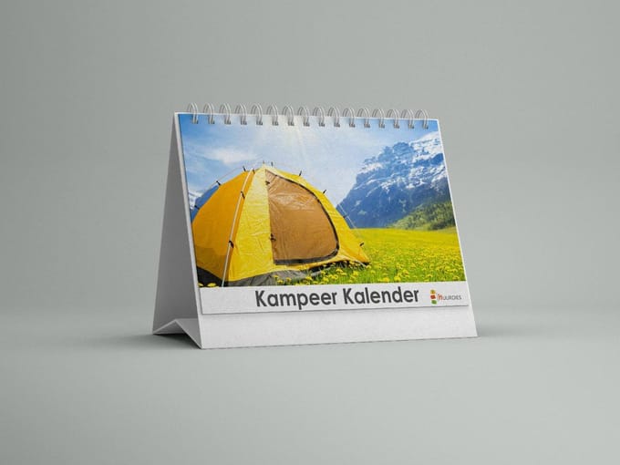 Kampeer Bureau-verjaardagskalender | Kampeer bureaukalender |Bureaukalender 20x12.5 cm