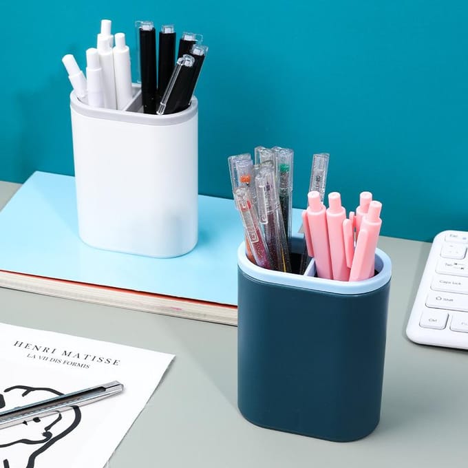 Creatieve Multifunctionele Penhouder Make-up Bureau Kantoor Organizer Cosmetica Opbergbenodigdheden blauw