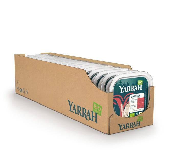 Yarrah Biologisch kattenvoer chunks met kip en rund - 16 x 100gr
