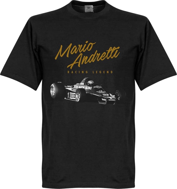Mario Andretti T-Shirt - Zwart - L