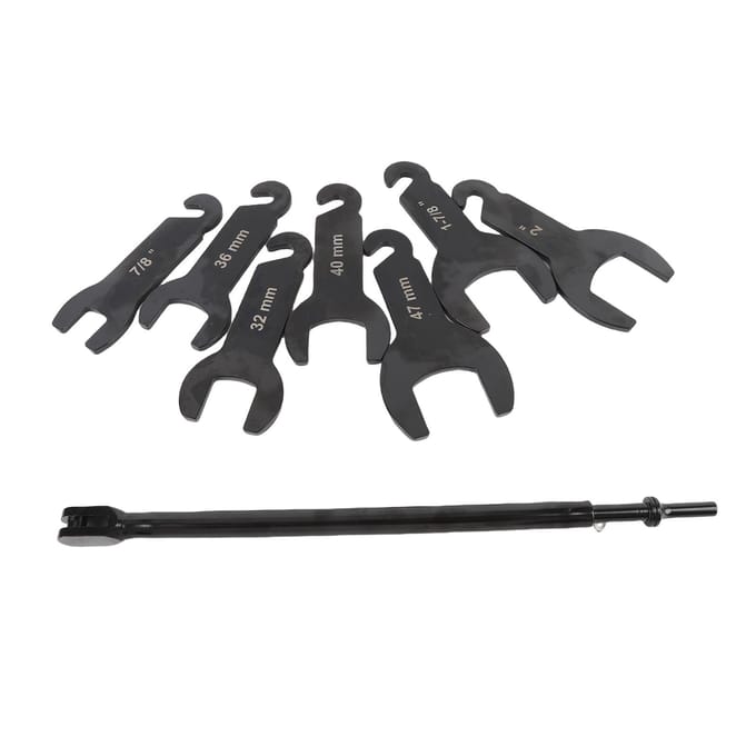 8PCS Clé Pneumatique d'Embrayage de Ventilateur Acier Clé d'Embrayage de Ventilateur Outil de Kit d'Installation de Dépose avec Soufflette gray