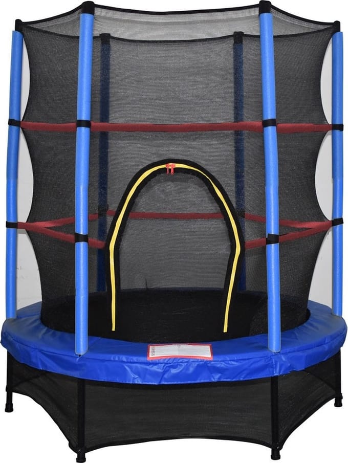 Blauwe Kindertrampoline 140 cm met Veiligheidsnet - Merkloos