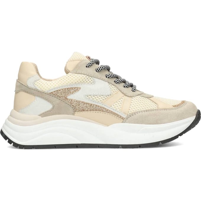 PS Poelman CHARU Dames Sneakers - Wit Met Combinatie - Maat 41