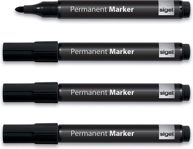 Sigel permanent marker - Meet up - markeerstift - zwart - 4 stuks - SI-MU183