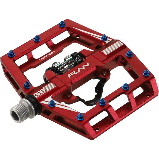 FUNN Mamba SS Pedalen met One-Side Clip/One-Side Flat, rood