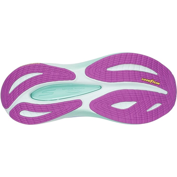 Skechers Performance Max Cushioning Propulsion Textiel Dames Zwarte/Paarse Sneakers