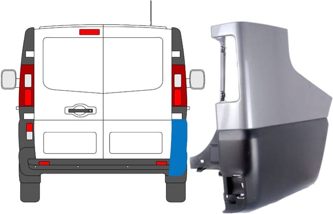 Achterbumper hoek voor Opel Vivaro 2014-2019 / Rechts