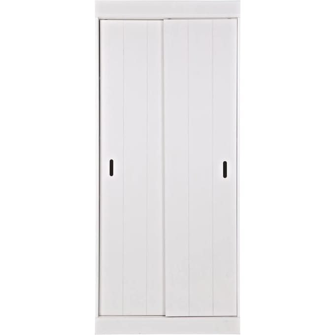 WOOOD Row Plankenkast Met Schuifdeuren - Grenen - Wit - 195x85x44