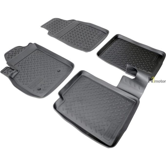 NORM Matten | TPE Rubber Vloermatten Alle Seizoenen Voor Fiat Panda 2 2003-2012 zwart