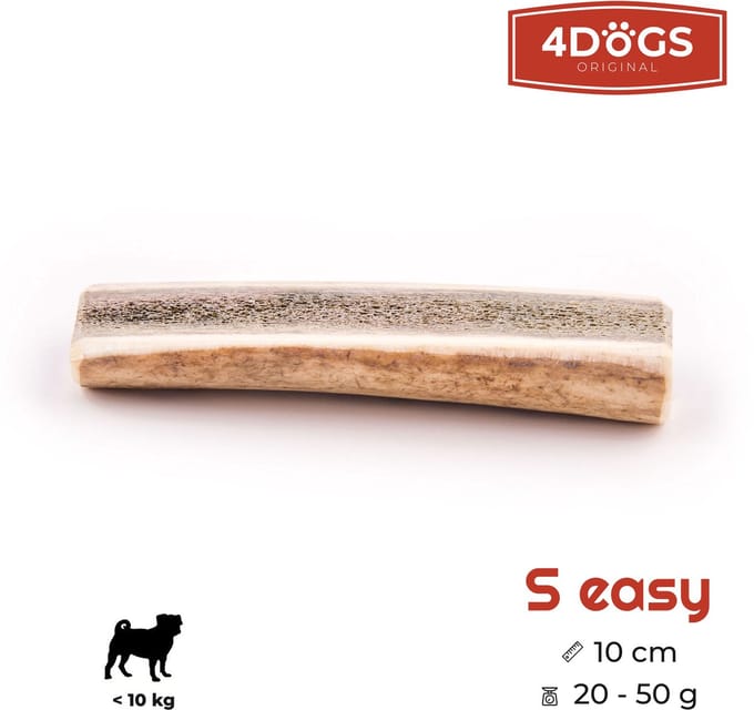4DOGS – Kauwspeelgoed van hertengewei R-Line – Maat S – Easy – Natuurlijk