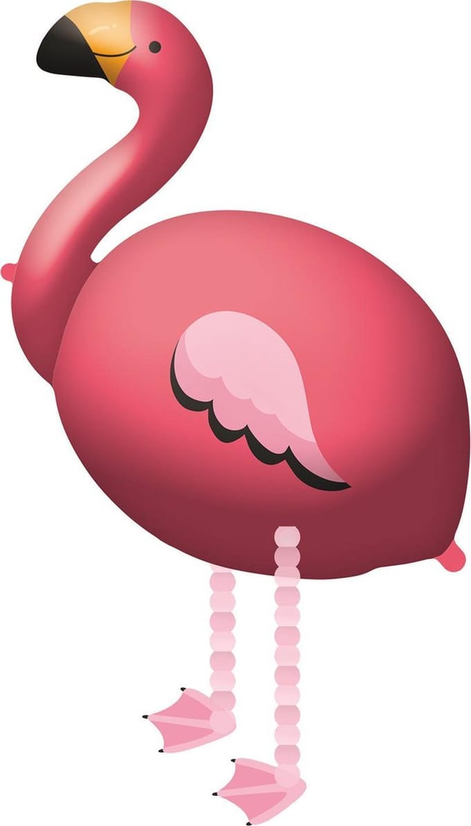 Amscan Folieballon Walking Flamingo Junior 83 X 71 Cm Roze