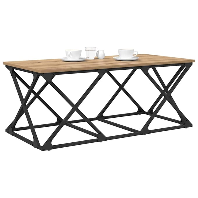 vidaXL - Salontafel - Artisan - Eiken - 100 - x - 49 - x - 40 - cm - Bewerkt - hout
