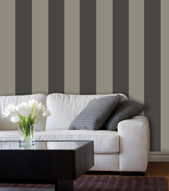 Dutch Wallcoverings Vliesbehang streep - donkerbruin