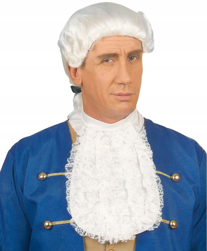 Widmann Rechter jabot - wit - kant - kraag - rechter verkleedaccessoires